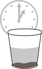 Soil test illustration with clock behind it